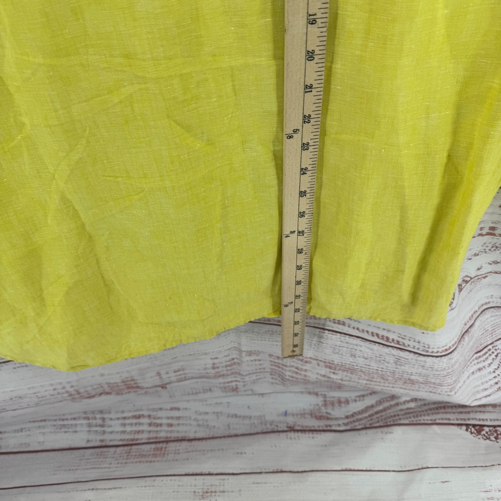 Tommy Bahama Relax Shirt  Mens XL Yellow Linen Long Sleeve Button Up Vacation - Picture 9 of 10